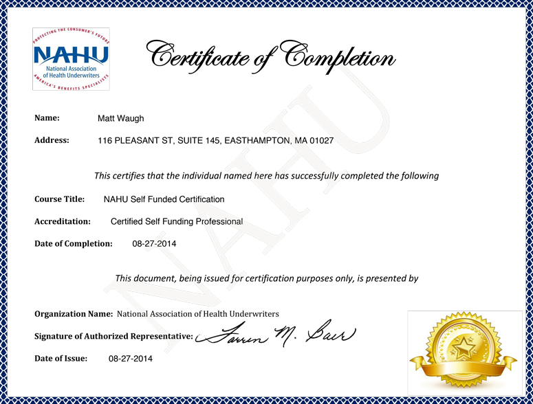 NAHU-SELF-FUNDED-CERTIFICATE-WAUGH-AGENCY-2014